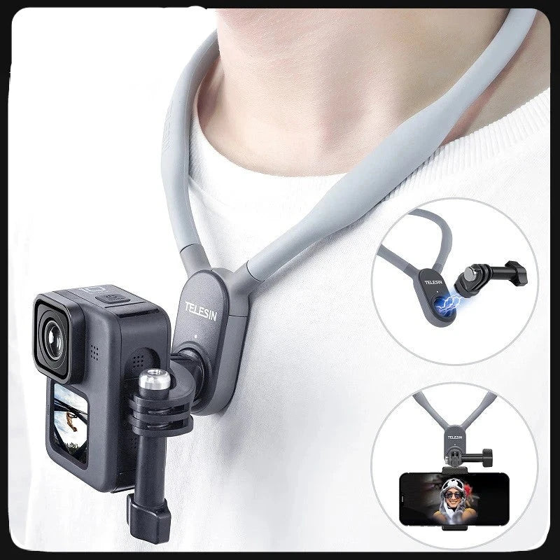 Yazijico™ Silicone Neck Hold Mount for GoPro Hero Insta360 DJI - Yazijico™ 