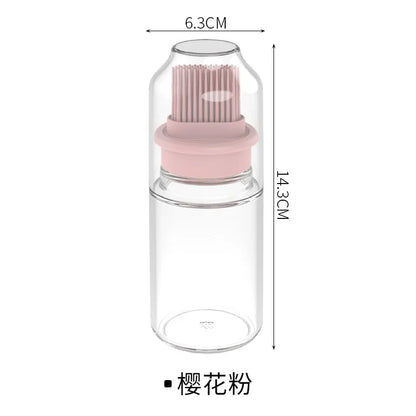 Portable Oil Bottle with Brush Silicone Barbecue Liquid Gadgets High Temperature Kitchen Baking Pastry Barbecue BBQ Tool