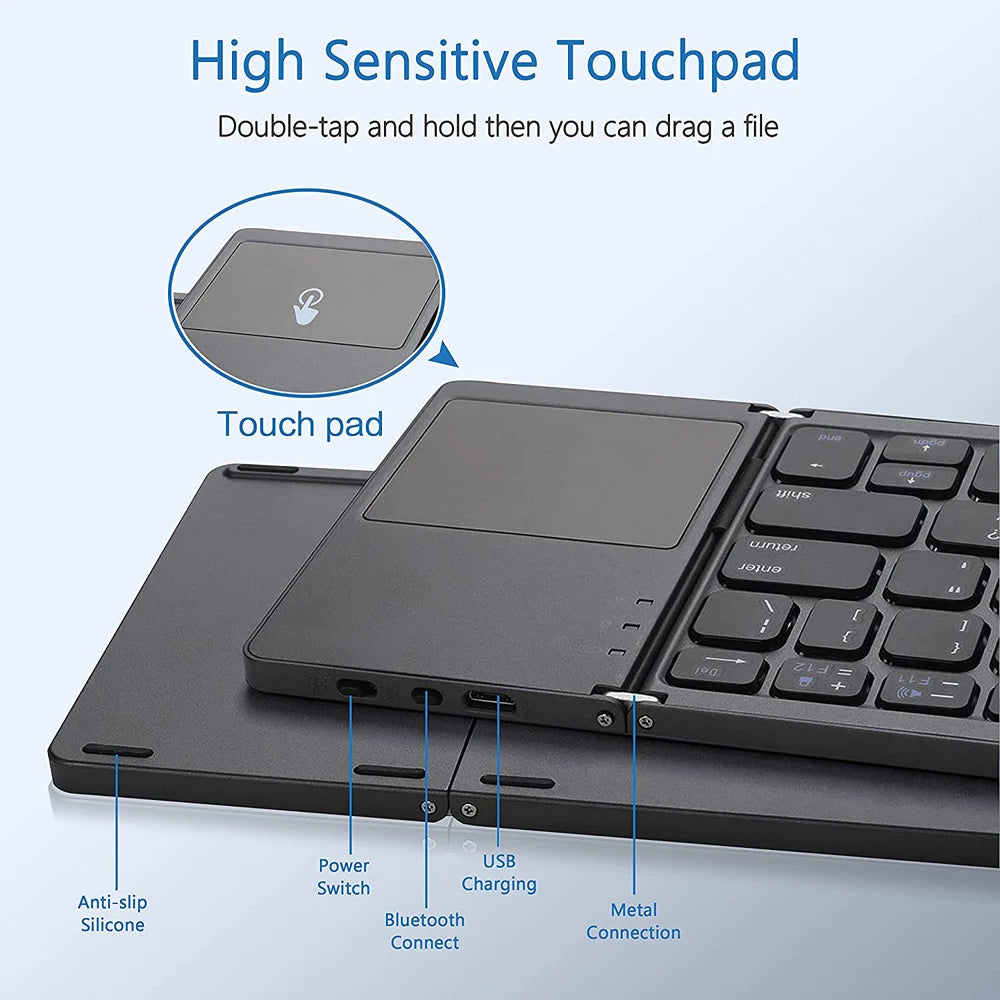 Yazijico™ Mini Three Folding Bluetooth Keyboard - Yazijico™ 