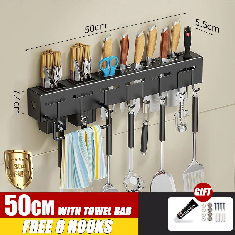 Stainless Steel Kitchen Storage Rack Wall-mounted | Yazijico™