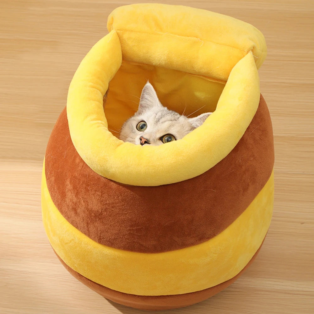Cat Bed House Removable Plush Mat Cats Four Seasons | Yazijico™ 