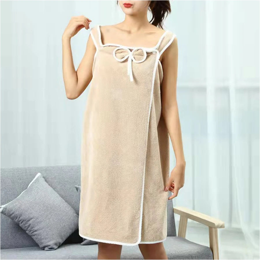  Bathrobe Bath Towels Girls Wearable Fast Drying Bathing Beach  | Yazijico™