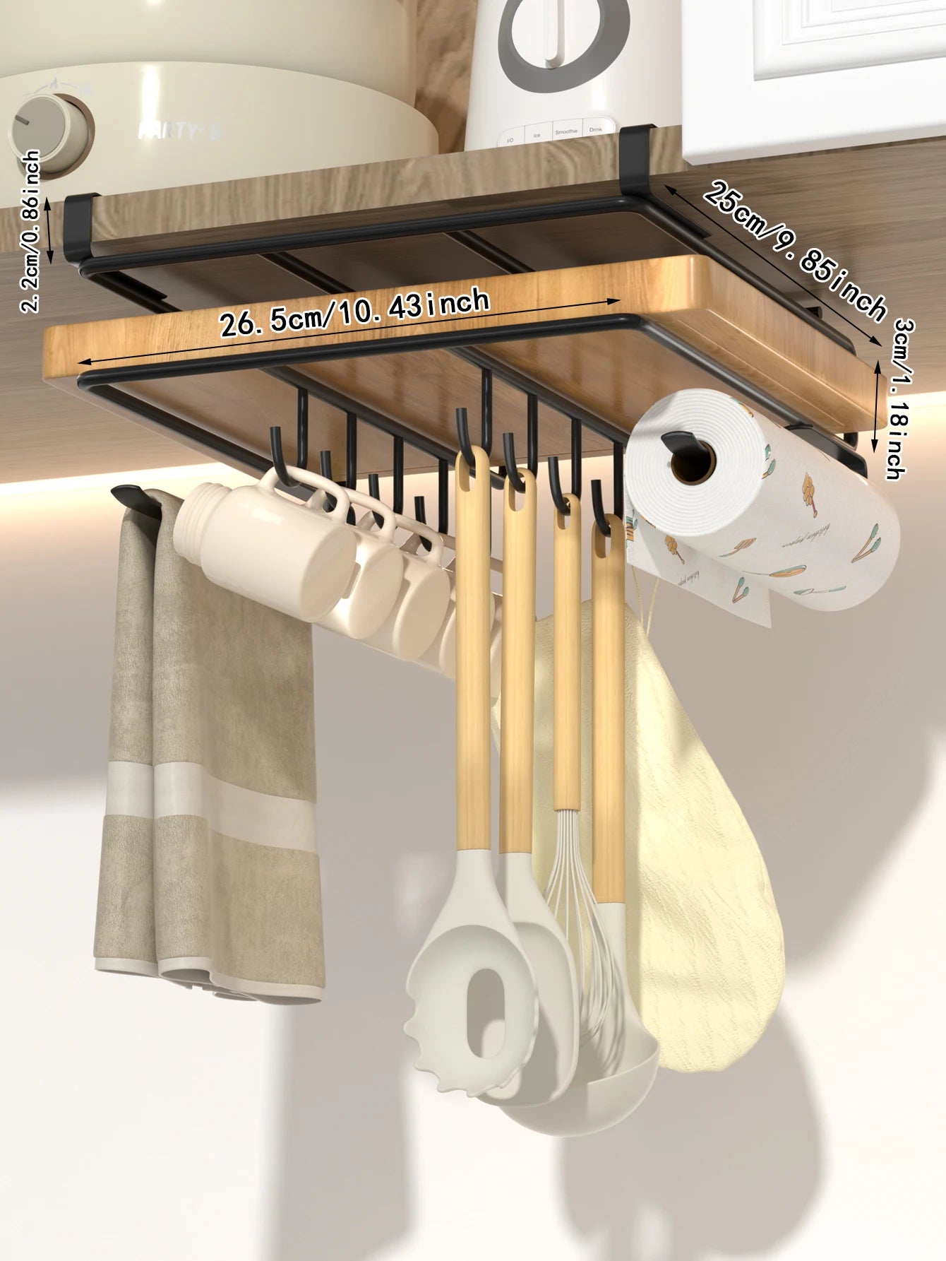 Hanging rack under kitchen cabinet  | Yazijico™ 