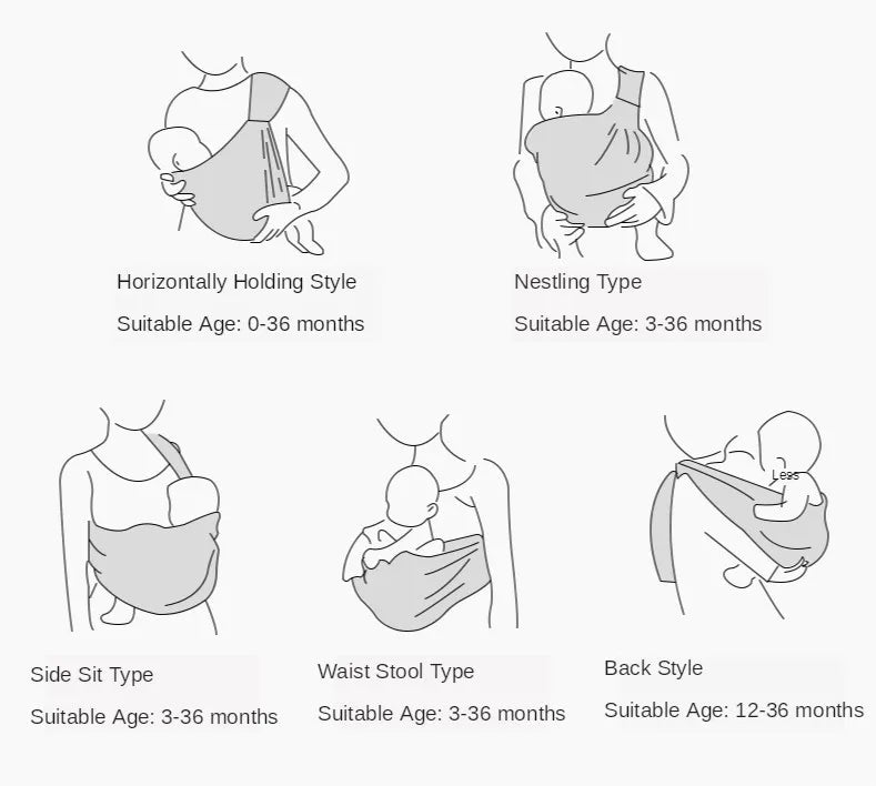 Cotton Wrap Sling Baby Carries Newborn Safety Ring  | Yazijico™ 