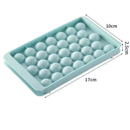 Ice Ball Hockey Mold Frozen Whiskey Cocktail Mini Ball Maker PP Mold Round Ice Cube Mold with Lid Ice Tray Box Kitchen Tools