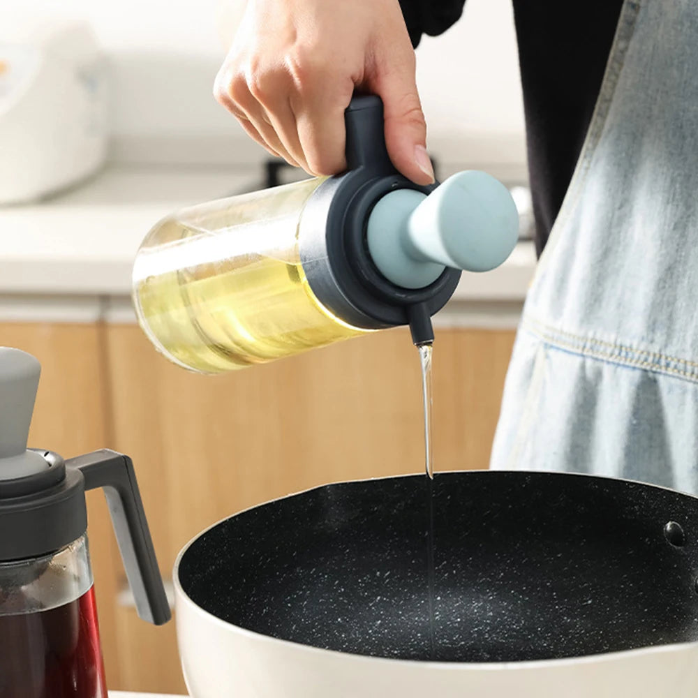 Glass Oil Bottle With Silicone Brush Kitchen Utensil | Yazijico™ 