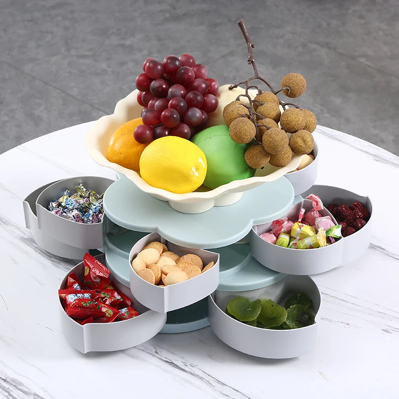 Revolving Fruit Tray Creative Living Room Dried Fruit Melon | Yazijico™ 