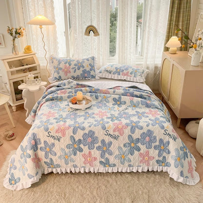 Lace Embroidered Bed Cover Washing Cotton  | Yazijico™