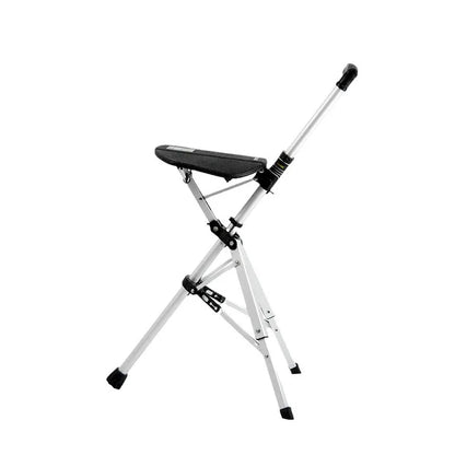 Elderly Crutch Stool with Seat Board Walking Stick