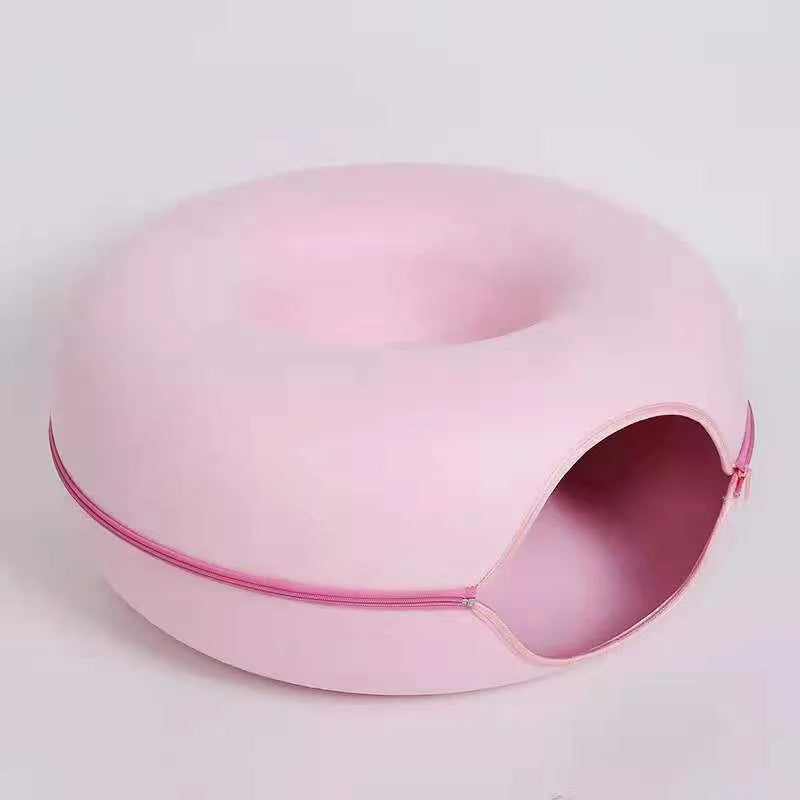 Donut Cat Bed Hiding House Indoor Tunnel Toys| Yazijico™ 