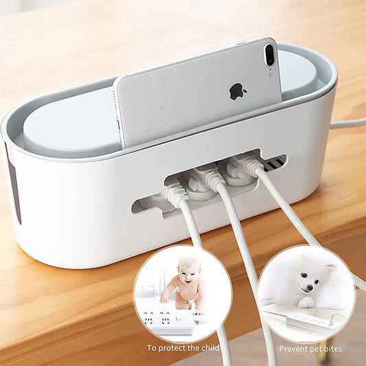 Electronics Cable Storage Box Plug Wire Organizer Storage For Charger