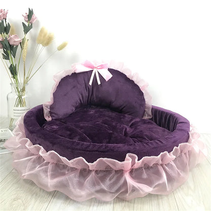 Fantasy Bow Lace Dog Bed Beds For Large Dogs | Yazijico™ 