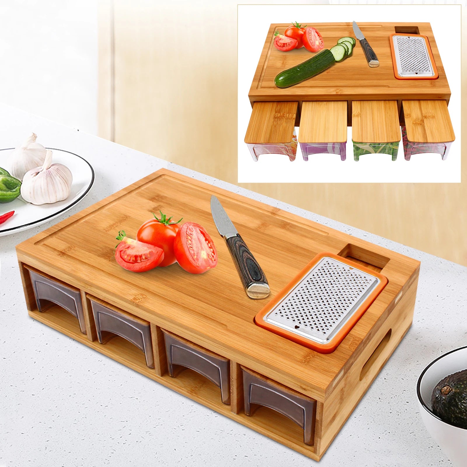 Yazijico™ Multi-functional Storage Drawer Cutting Board - Yazijico™ 