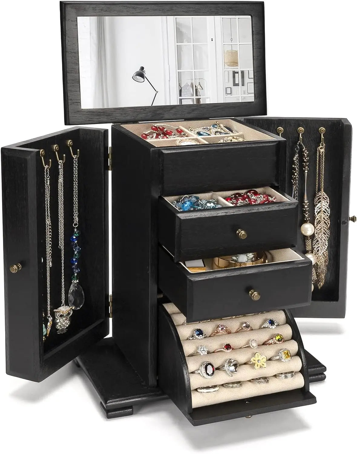 Rustic Wooden Jewelry Boxes & Organizers | Yazijico™ 