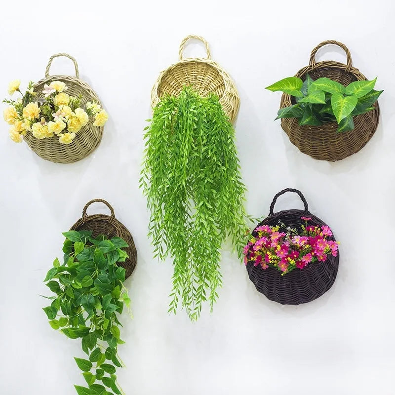 Hand Made Wicker Rattan Flower Basket| Yazijico™ 