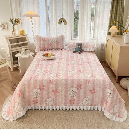 Lace Embroidered Bed Cover Washing Cotton  | Yazijico™