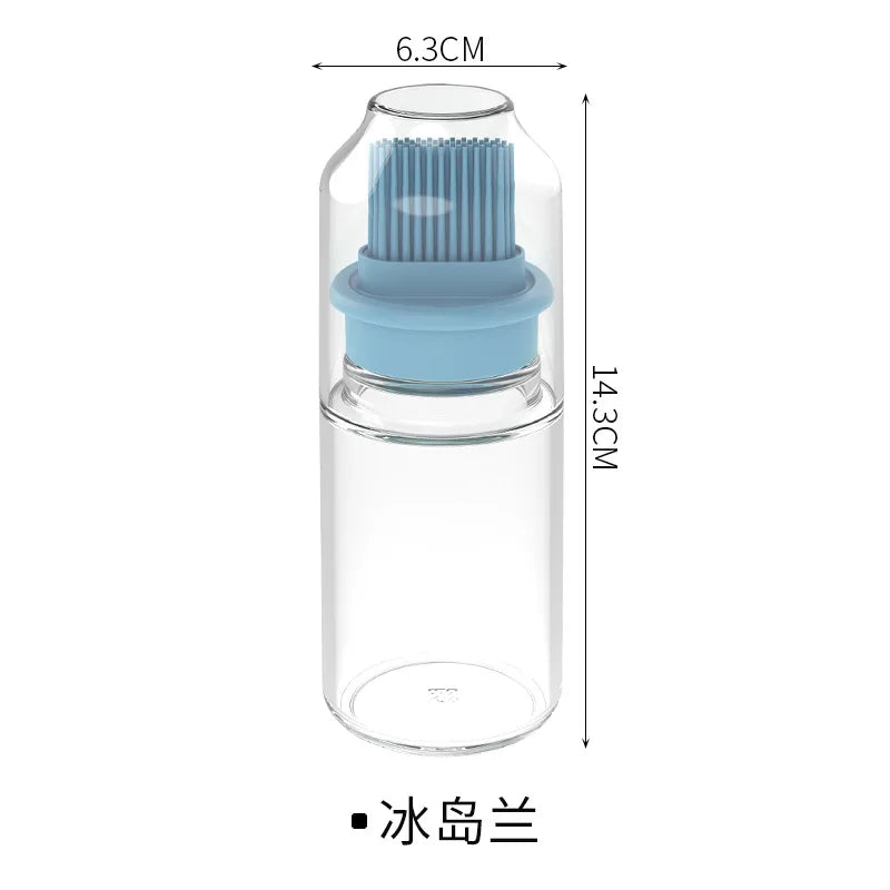 Portable Oil Bottle with Brush Silicone Barbecue Liquid Gadgets High Temperature Kitchen Baking Pastry Barbecue BBQ Tool