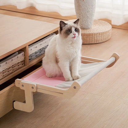 Sturdy Cat Window Wooden Assembly Hanging Bed | Yazijico™ 