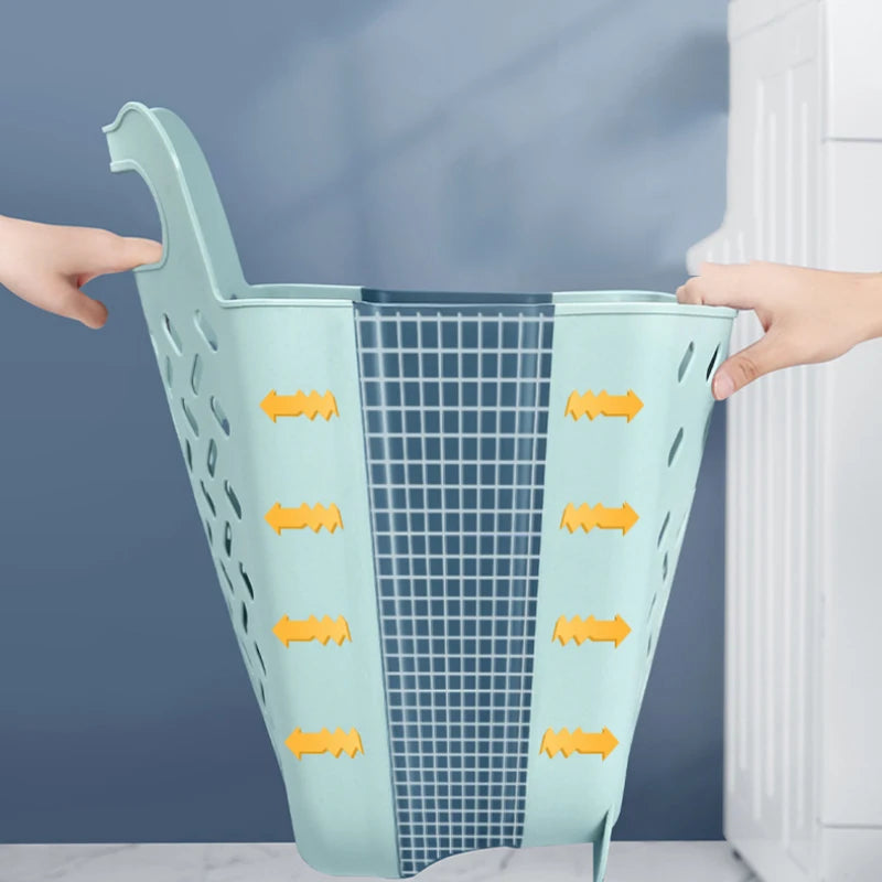 Folding Bathroom Laundry Basket Wall | Yazijico™