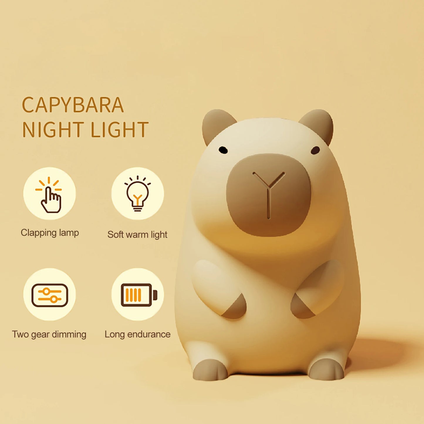 Capybara Night Light Touch Sensor Lamp | Yazijico™