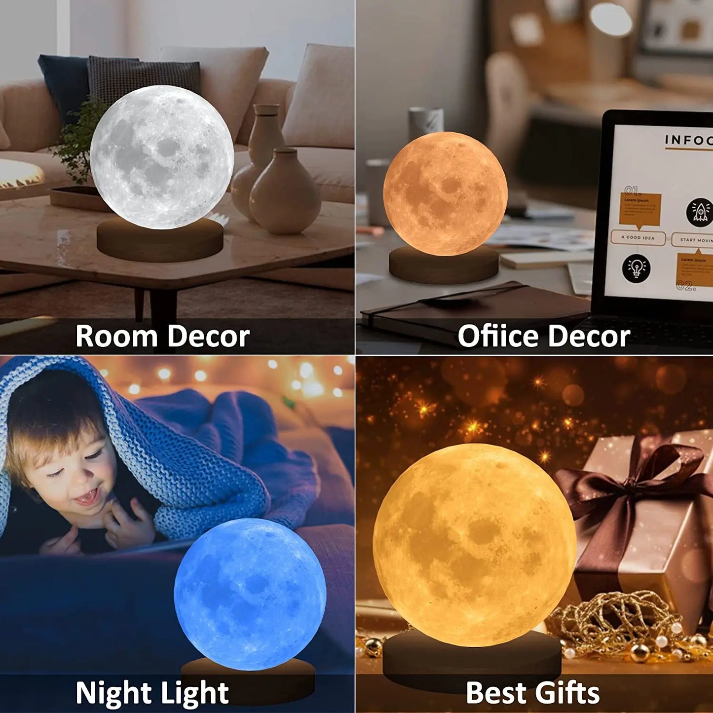 Yazijico™   Rotation Moon Night Light  Lamp - Yazijico™ 