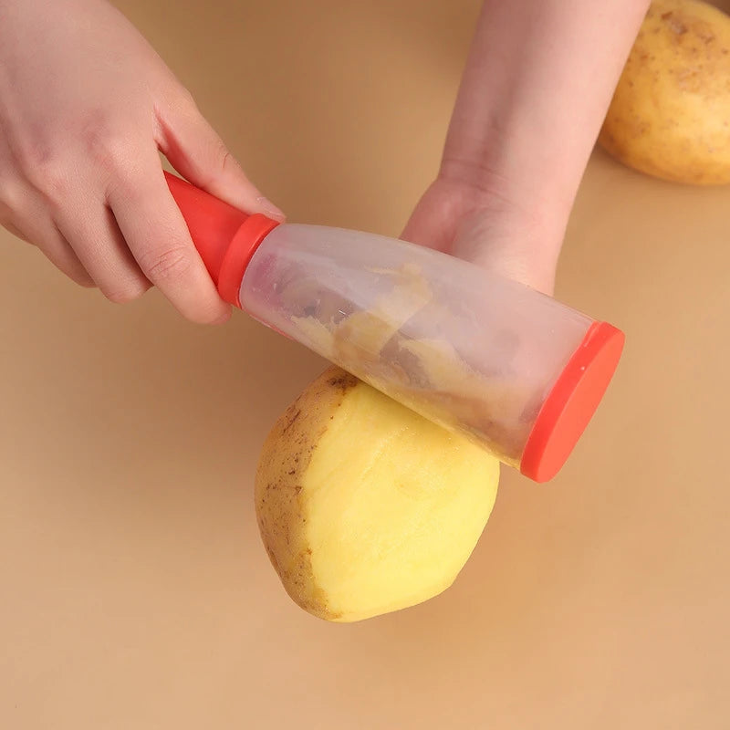 Knife With Storage Tube Peeler Peeling