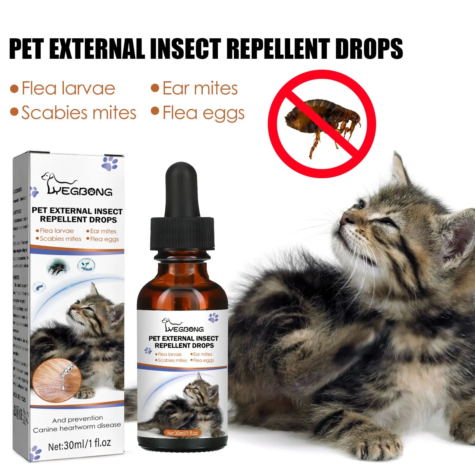 Cat Anti Flea Drops Flea Lice Insect Remover Prevent| Yazijico™ 