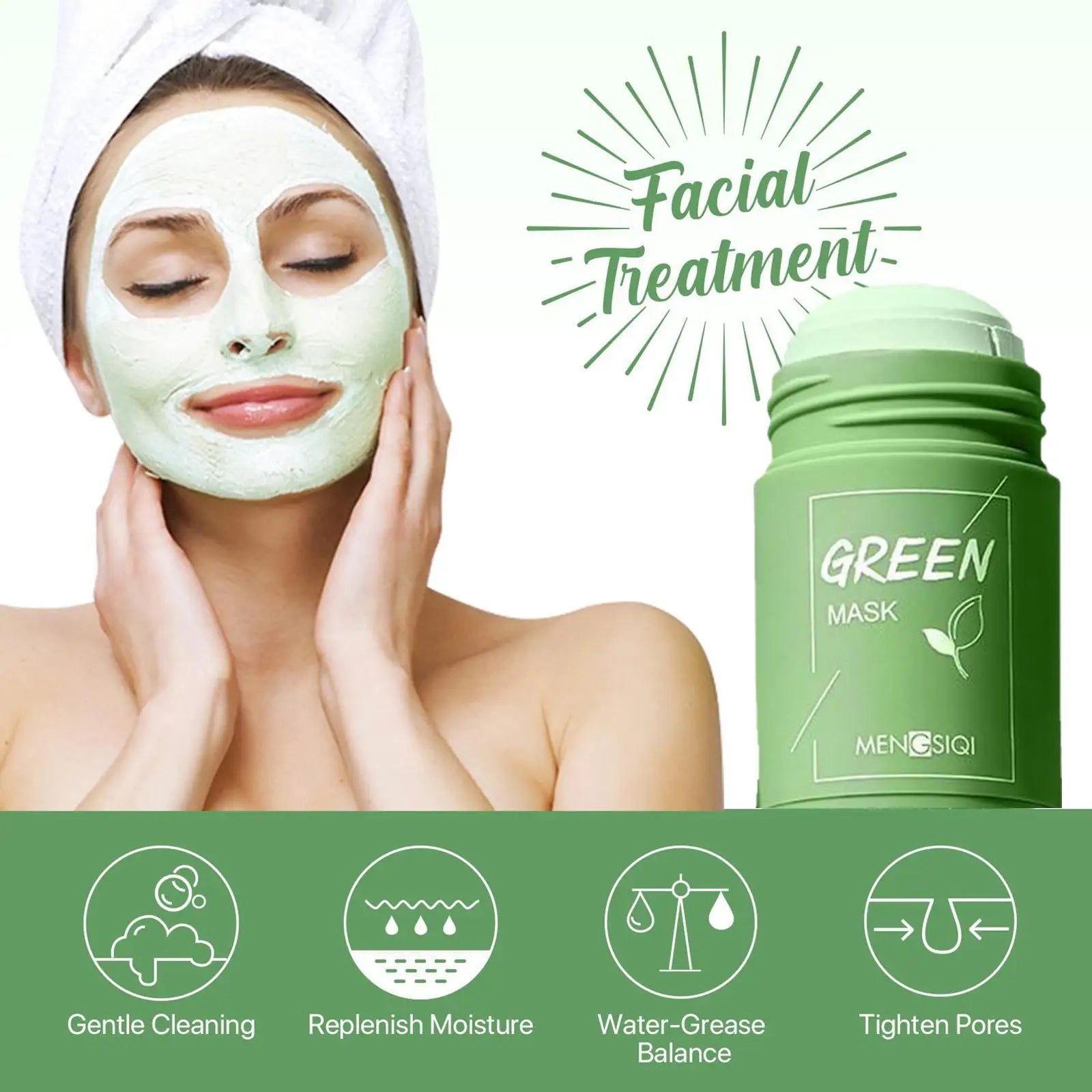 Meidian Green Tea Mask Moisturizing Deep Cleansing 