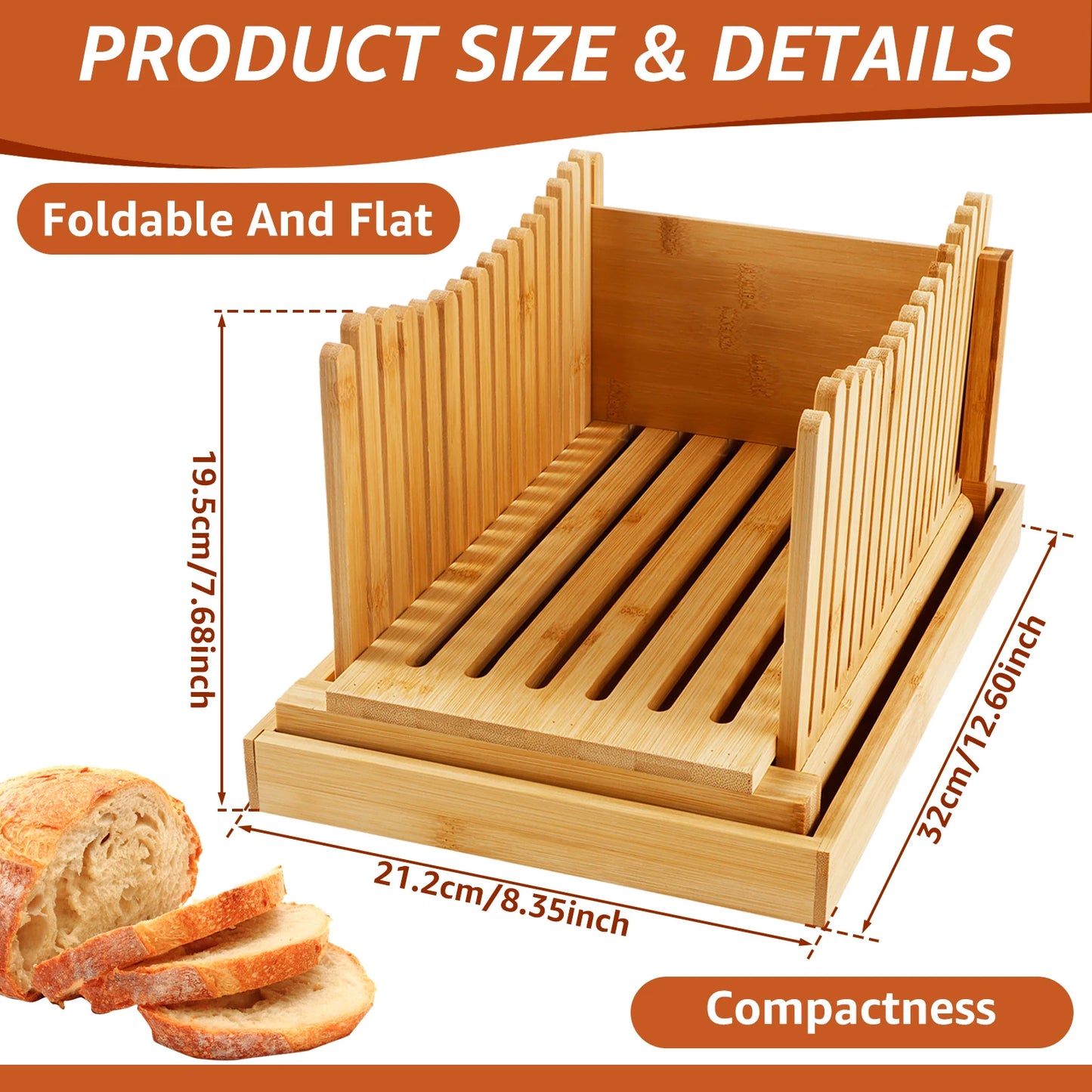 Yazijico™ Bamboo Bread Slicer Foldable Toast Bread - Yazijico™ 