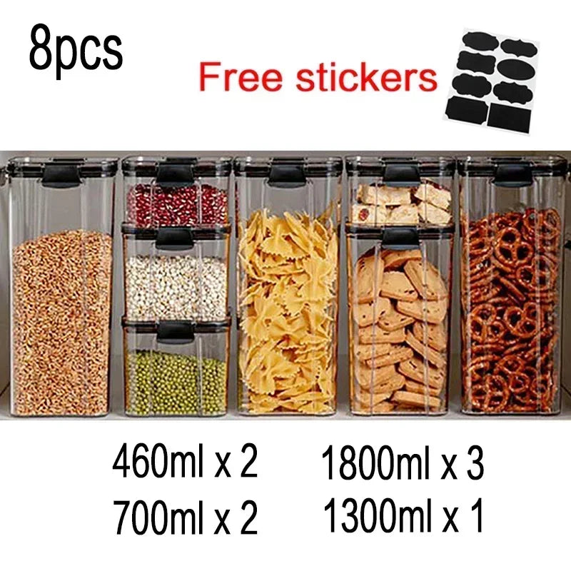 Food Storage Containers Set White Lid Kitchen