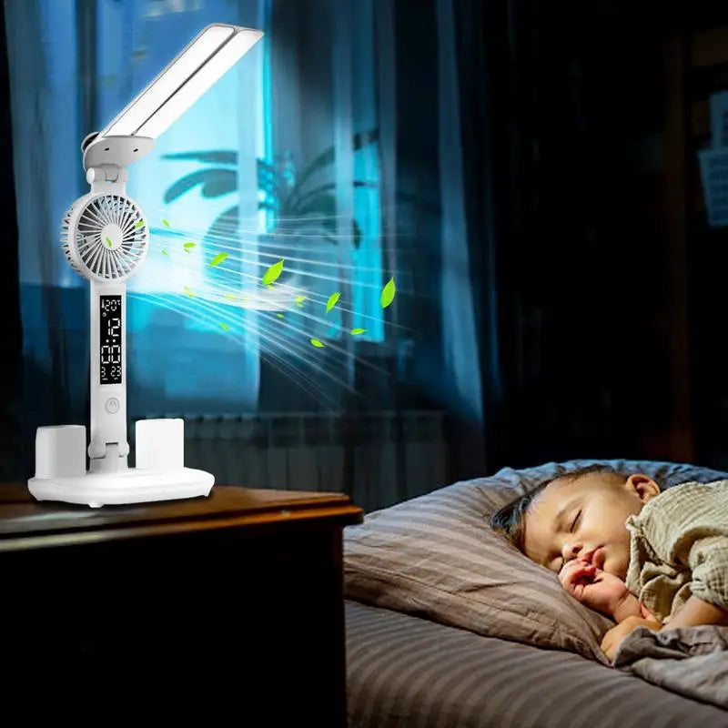 طاولة مكتب قابلة للطي LED متعددة الوظائف مع ضوء مروحة | يازيجيكو™ 