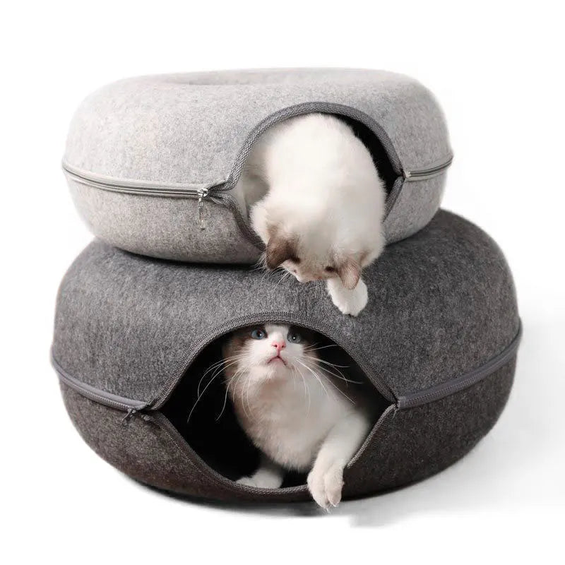 Yazijico™ Cat Bed Donut Shape Pet Interactive House - Yazijico™ 