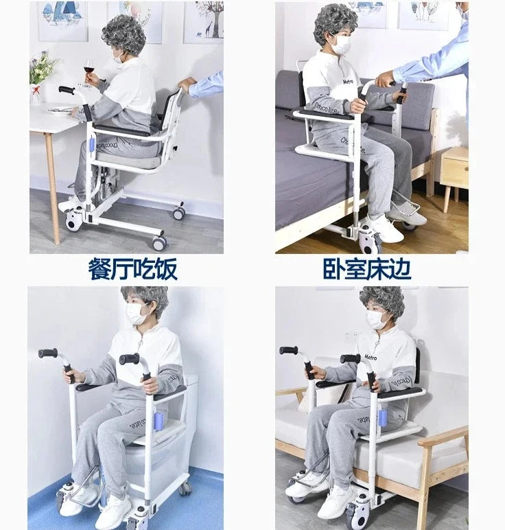 Disability care shift chair multifunctional bathing hydraulic shift device lifting toilet chair