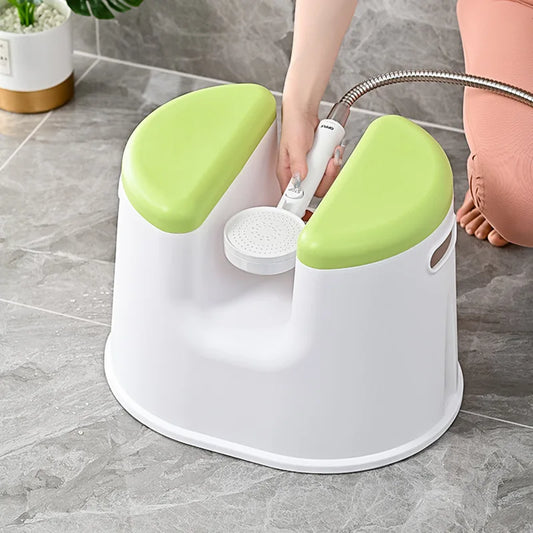 Shower Stool Sitting Bath Stool Thickened Adult Bathroom Stool Bathing Chairs for Pregnant and Elderly Women