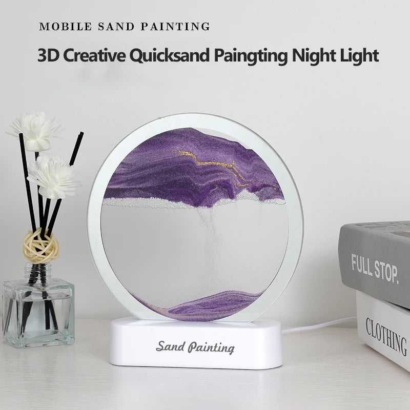 Xiaomi Quicksand Table Lamp USB Moving Sand  | Yazijico™