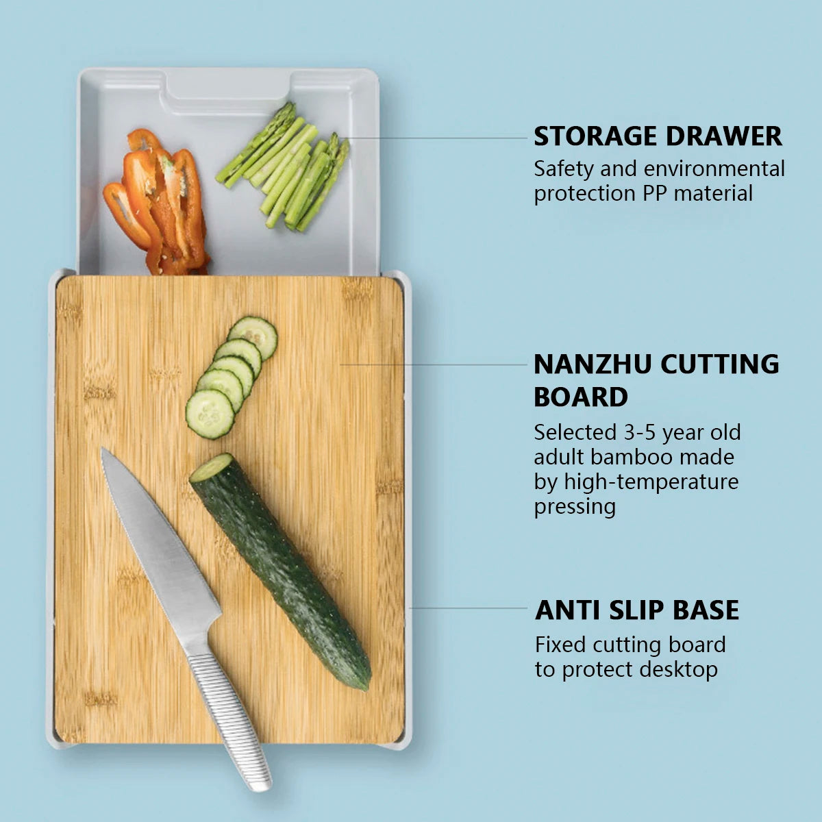 Yazijico™ Bamboo Cutting Board Heavy-Duty Wear - Yazijico™ 