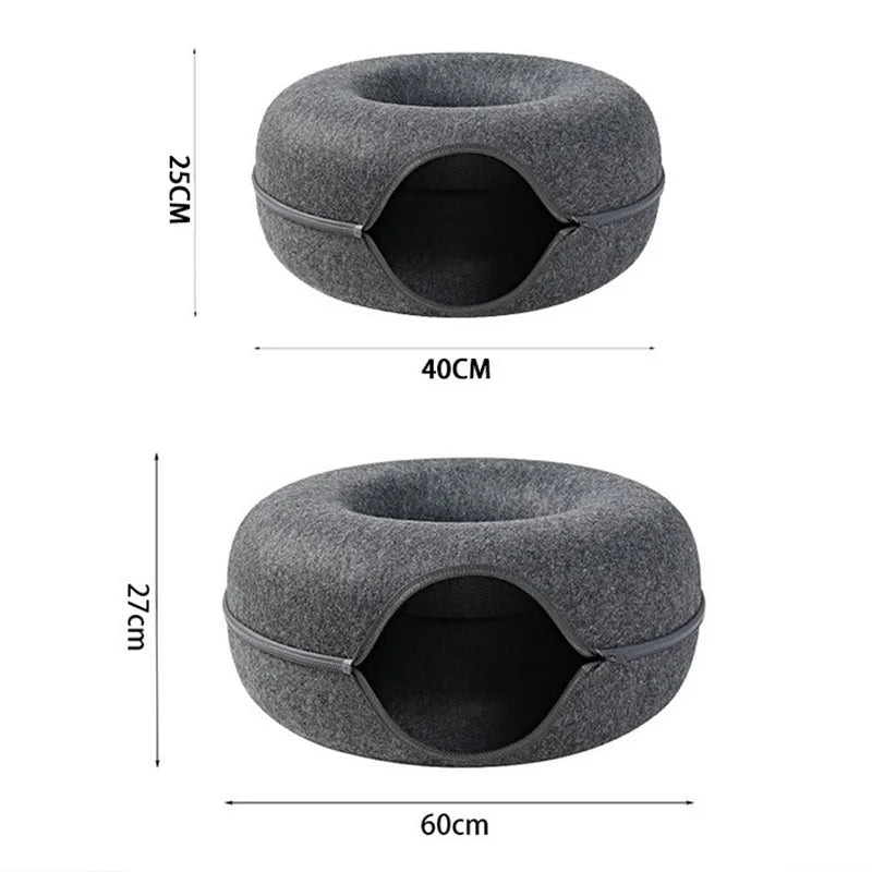 Yazijico™ Cat Bed Donut Shape Pet Interactive House - Yazijico™ 