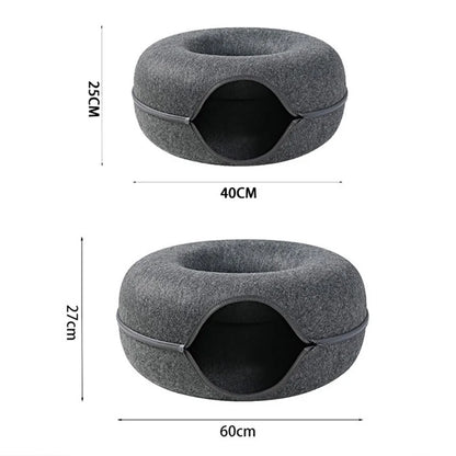 Yazijico™ Cat Bed Donut Shape Pet Interactive House - Yazijico™ 