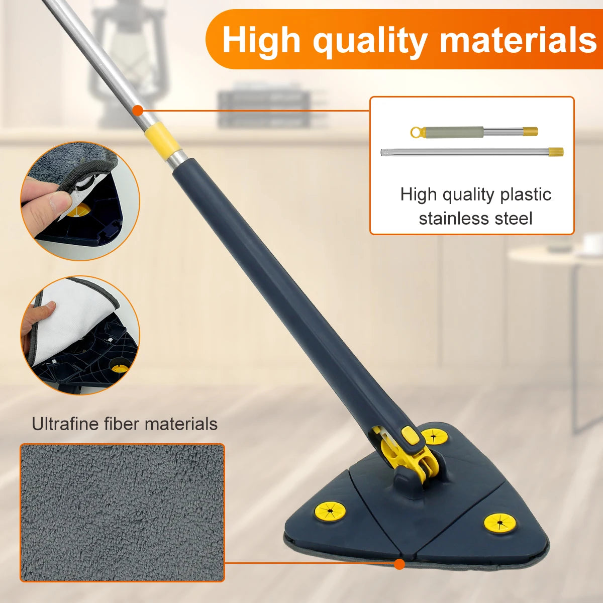 Yazijico™ Telescopic Triangle Mop Rotatable - Yazijico™ 