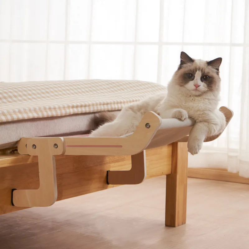 Sturdy Cat Window Wooden Assembly Hanging Bed | Yazijico™ 