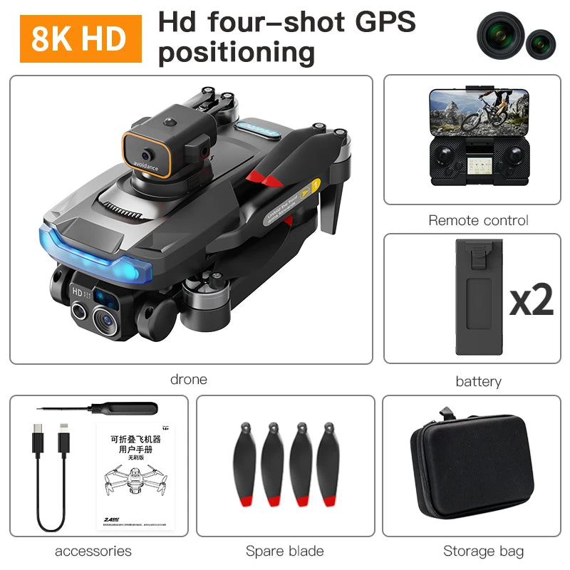 Drone Professional Dual Camera Obstacle Avoidance | Yazijico™