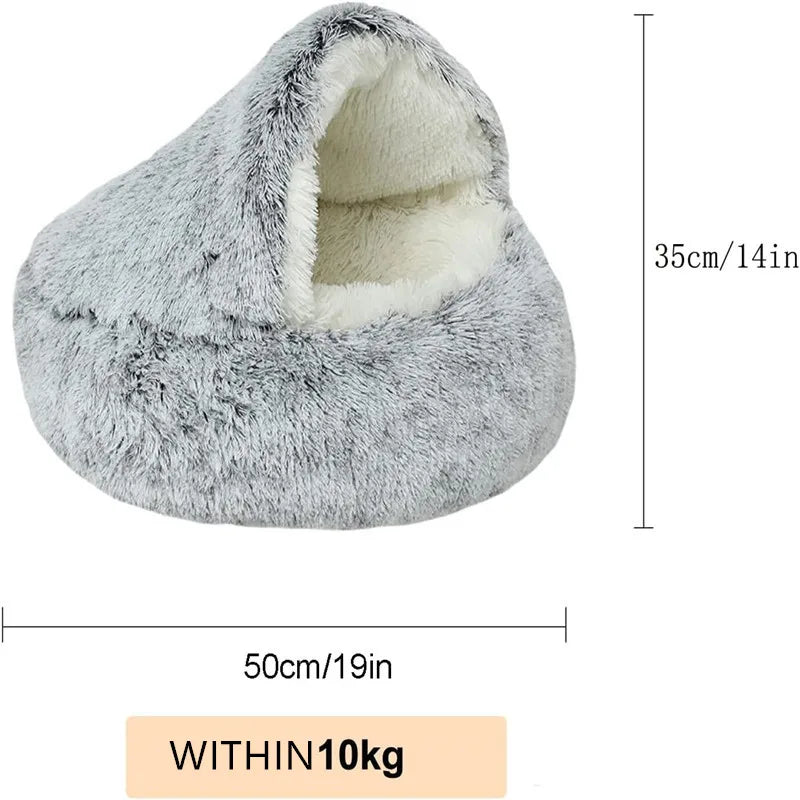 Pet Dog Cat Bed Donut Round Plush 