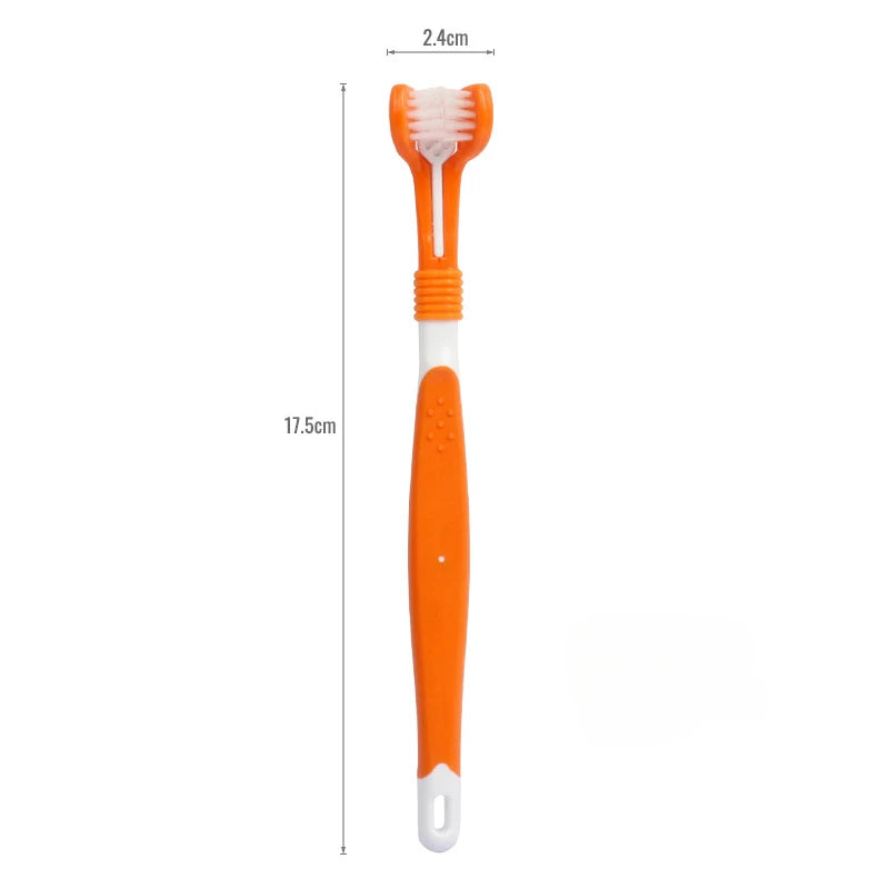 Three Sided Pet Toothbrush Cleaning