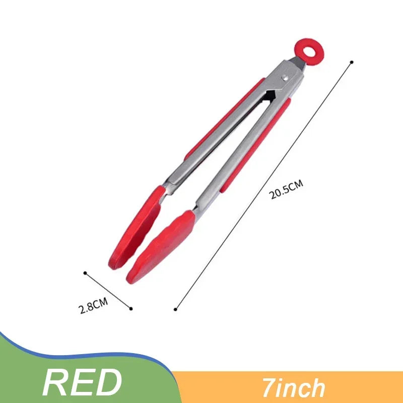 Silicone BBQ Grilling Tongs Kitchen Cooking