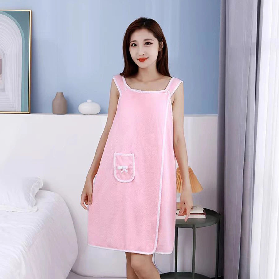  Bathrobe Bath Towels Girls Wearable Fast Drying Bathing Beach  | Yazijico™