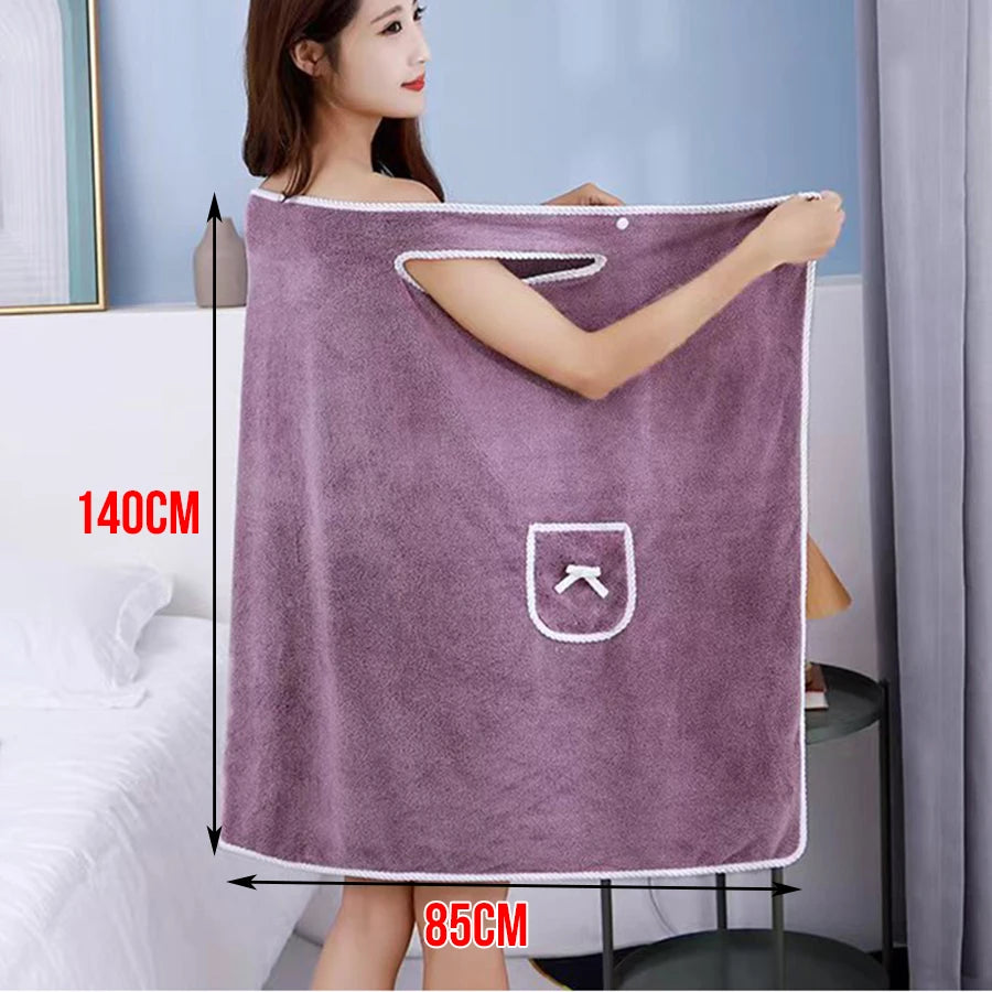  Bathrobe Bath Towels Girls Wearable Fast Drying Bathing Beach  | Yazijico™