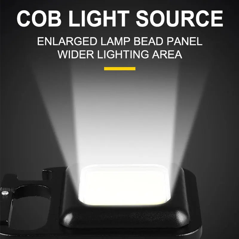  Mini Flashlight Super Bright EDC Keychain Light Outdoor Emergency Camping Pocket Lamp With Tail Magnet Corkscrew