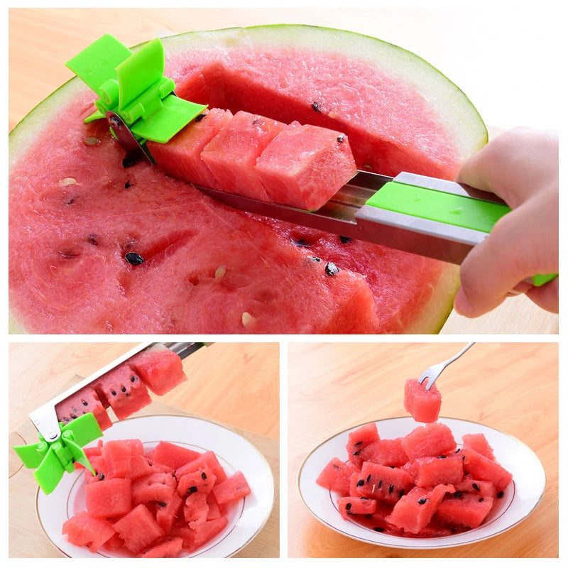 Yazijico™  Watermelon Cutter Stainless Steel Windmill - Yazijico™ 