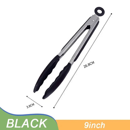 Silicone BBQ Grilling Tongs Kitchen Cooking