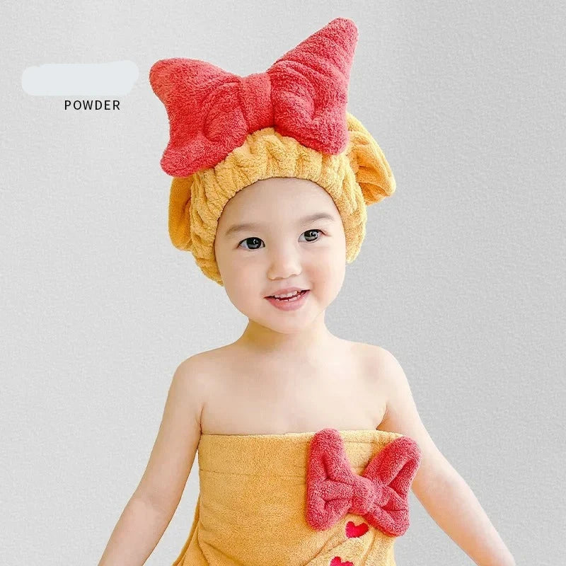 Dry Hair Cap Girl Absorbs Water Wipes Her Hair | Yazijico™